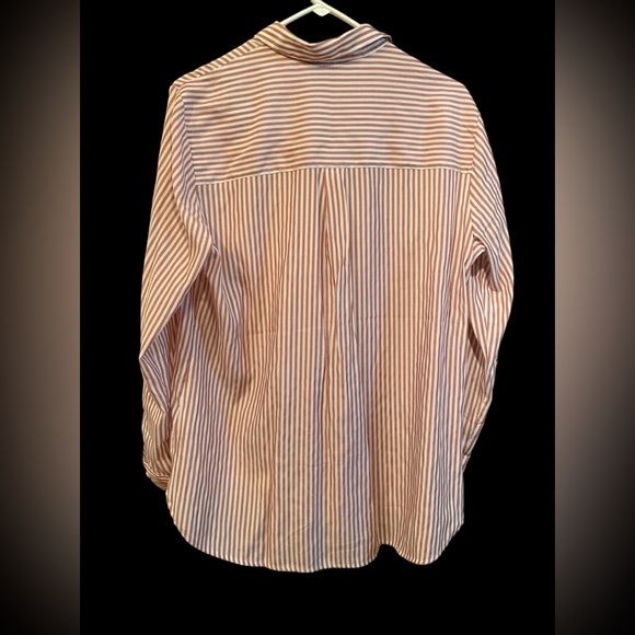 🌺Express Lg Classic Safari Style Pinstriped Blouse - Picture 4 of 17